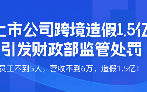 上市公司跨境造假1.5亿，引发财政部监管处罚