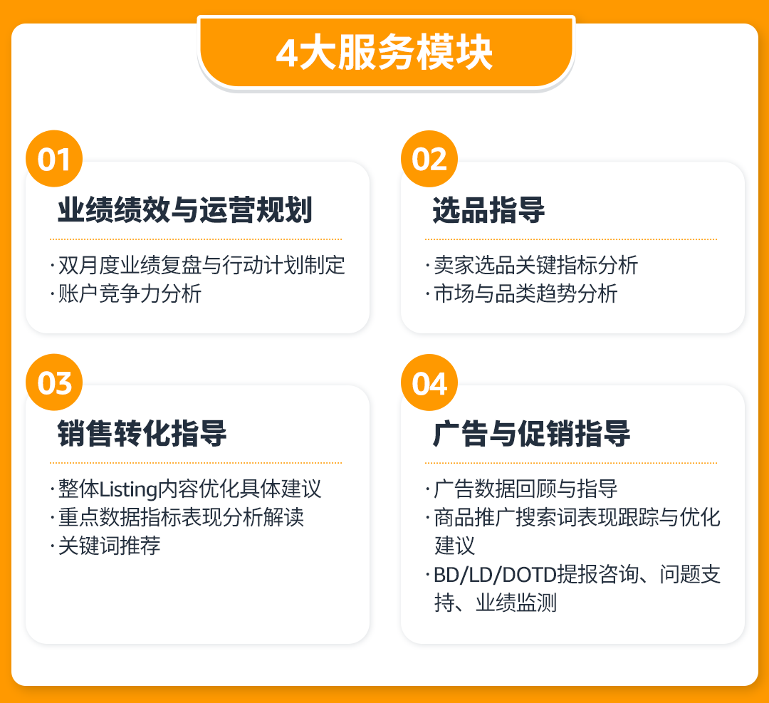 1对1定制化专属顾问！亚马逊卖家成长服务助您解决运营难题