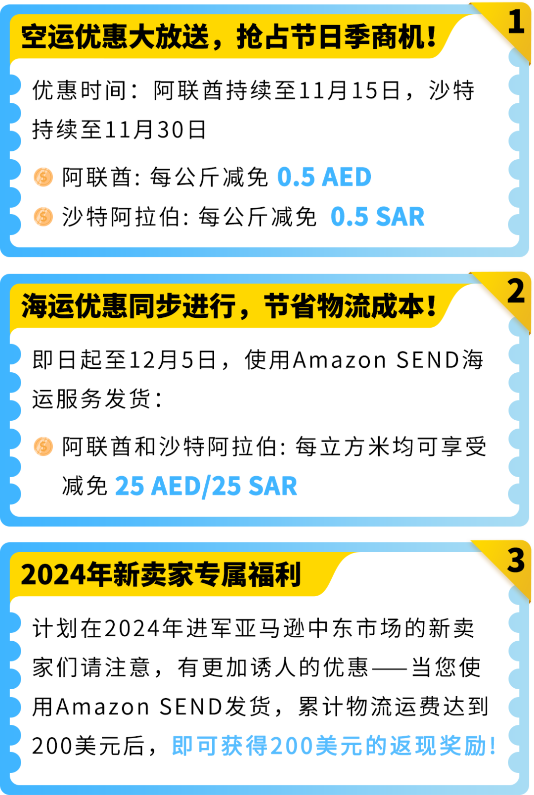 限时运费免减福利！Amazon SEND 海运中东站正式上线！