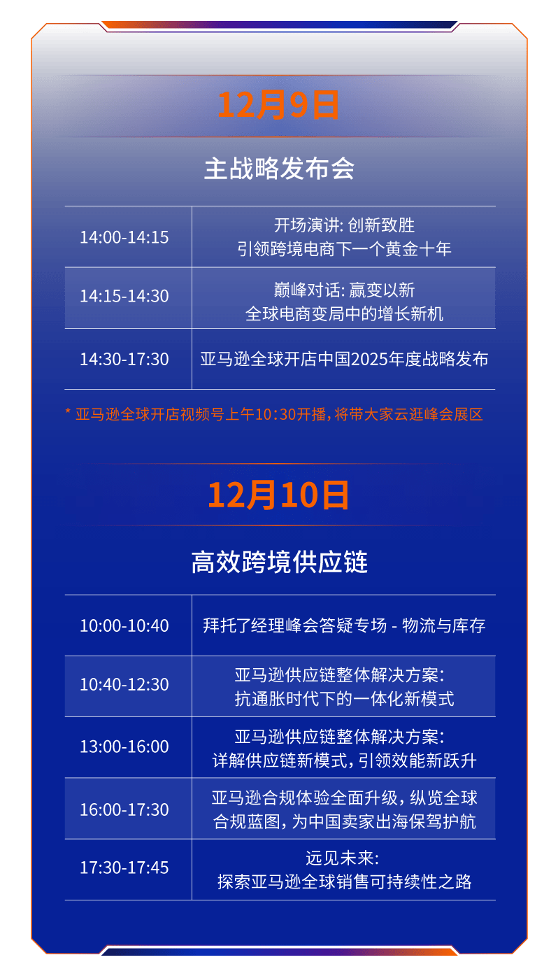 收藏｜2024亚马逊全球开店跨境峰会——线上观看议程